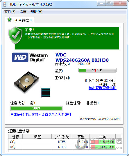 HDDlife(硬盘检测工具) V4.0.192 汉化版|HDDlife Pro中文版 - 好玩软件