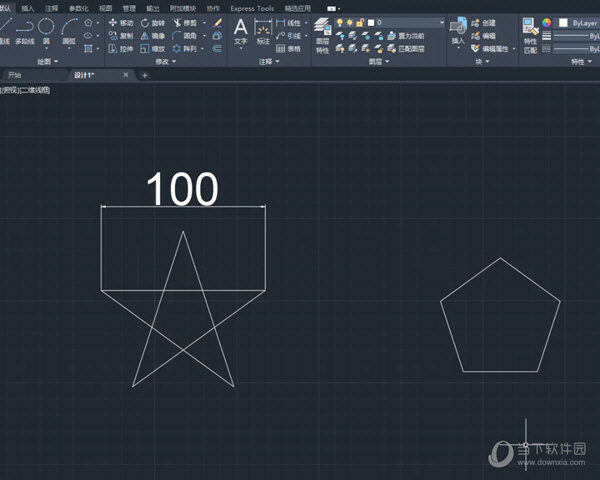 AutoCAD2022怎么快速画指定边长五角星